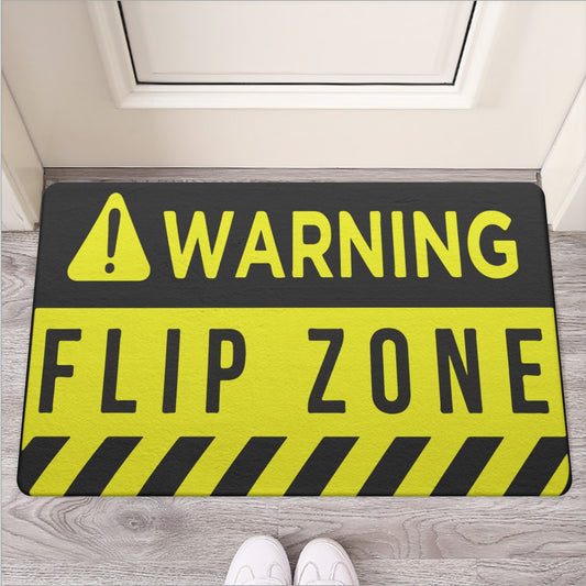 Warning Flip Zone Door Mat | Rubber
